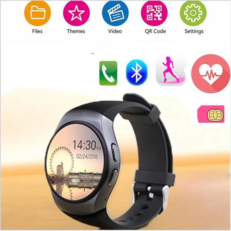 

2016 KW18 Smart Watch MTK2502 IPS Screen SIM Round Heart Rate Monitor Watch for Samsung Gear S2 apple xiaomi hauwei