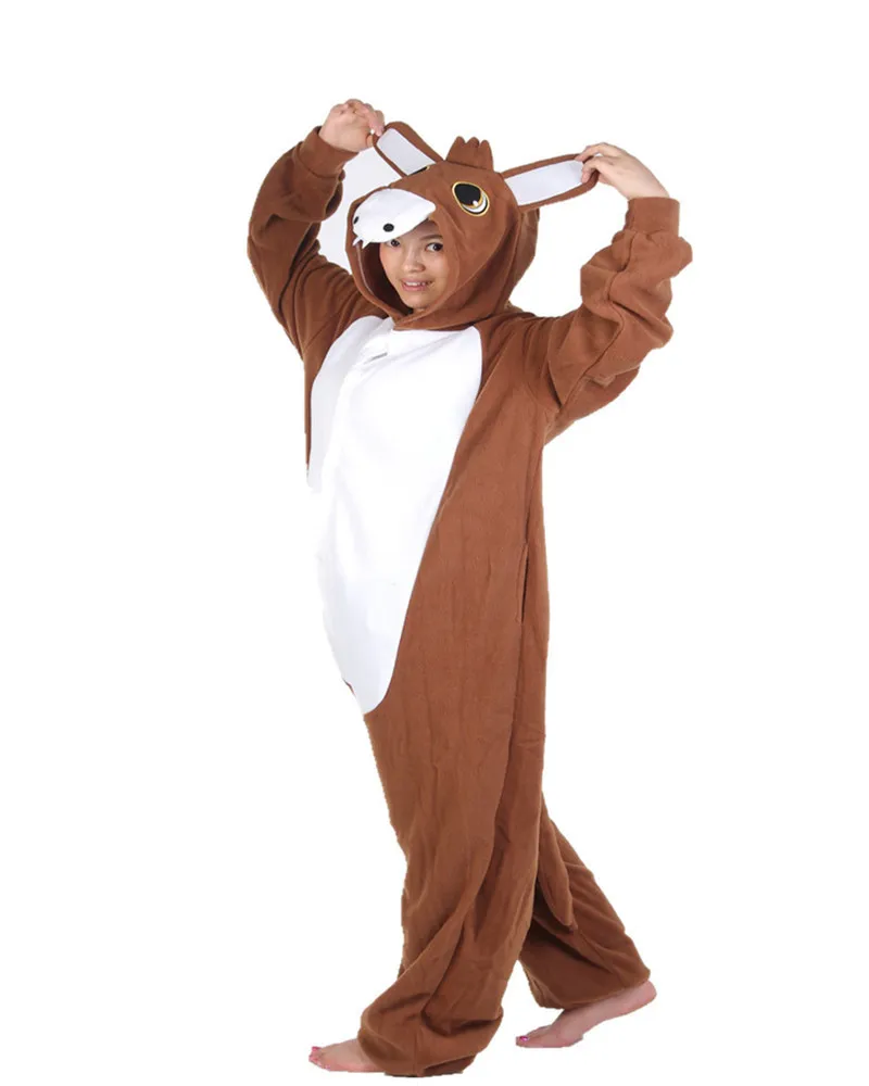 Hot Sales Brown Donkey Cute Onesie Women Sleepwear Novel Animal Pajamas