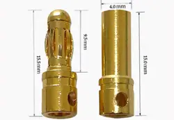 4 мм 4.0 мм Золотая Пуля Разъем Мужской Женский для RC Батареи ESC Двигателя (Пакет из 10 Пар)