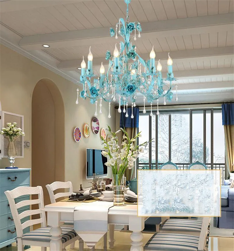 Luxury crystal blue pendant light (13)