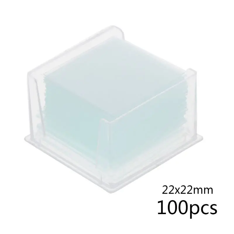 100 Pcs New High Quality Transparent Square Glass Slides Coverslips For Microscope Optical Instrument - Цвет: 22