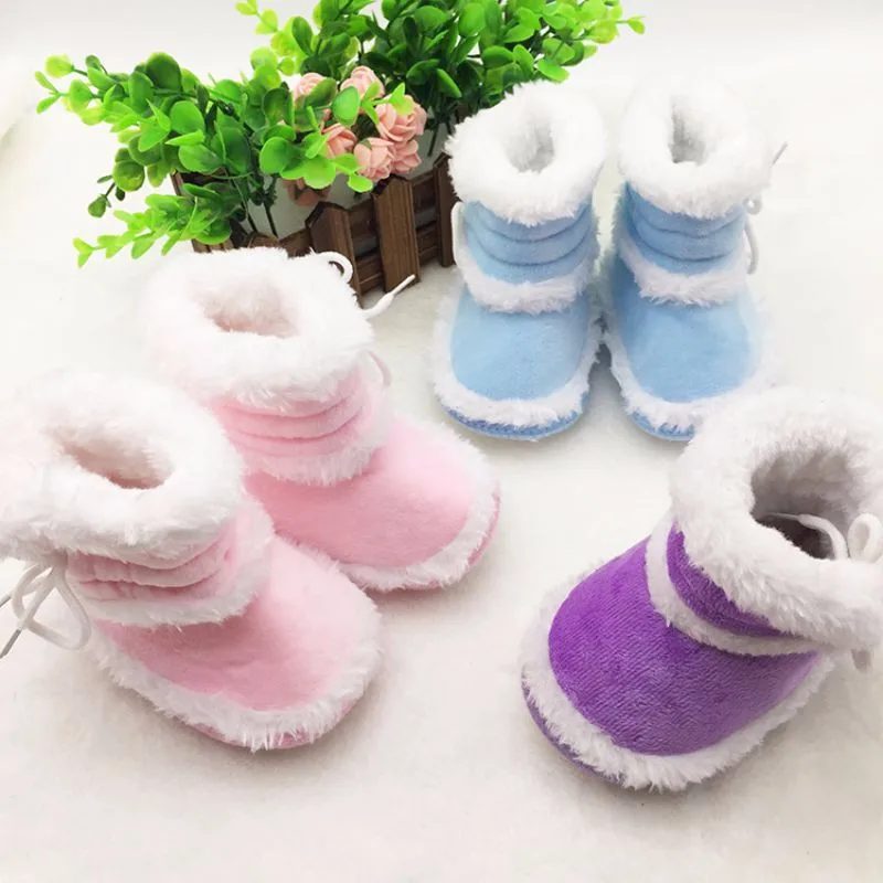 Детские ботинки для маленьких девочек и мальчиков; зимняя теплая обувь без шнуровки на мягкой подошве; обувь для малышей