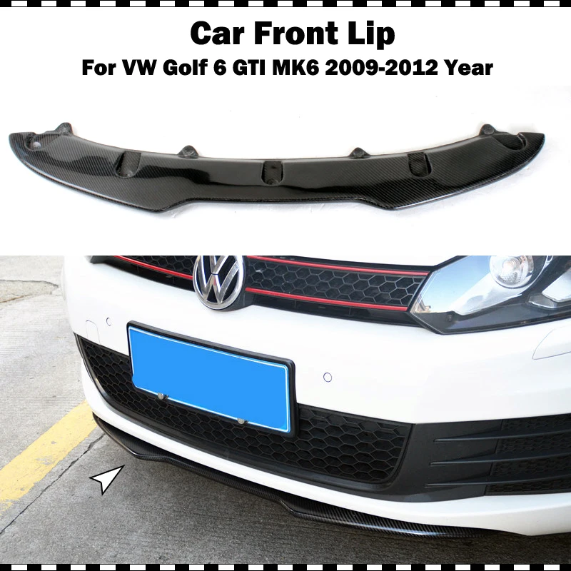 

H1 style Carbon front bumper lip spoiler For VW Golf VI GTI 2009-2012 golf 6 MK6 GTI cf styling front lip (only fit GTI)