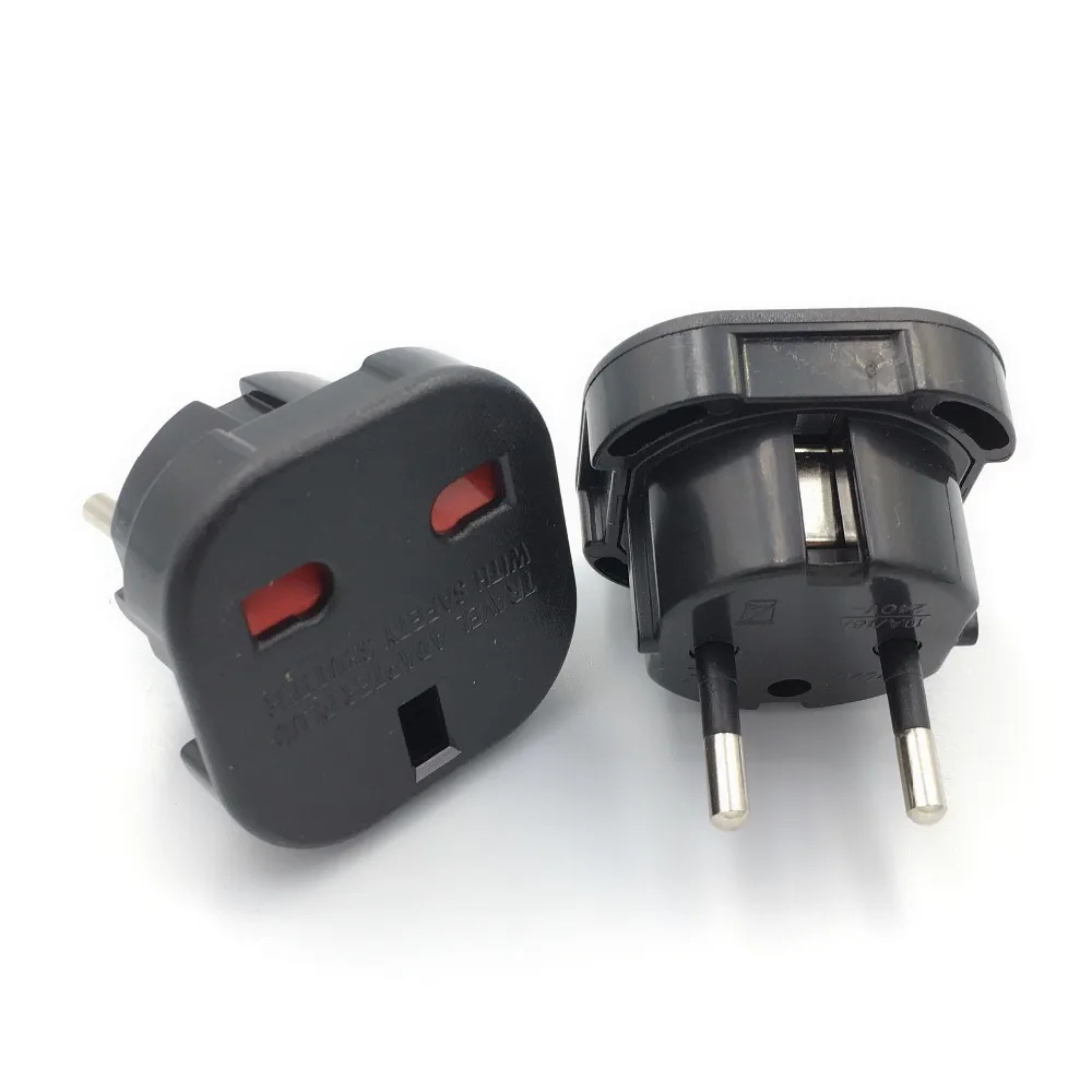 EU Plug Adapter British UK To EU Euro Travel Adapter Electrical Plug Converter Outlets AC Power Cable Socket