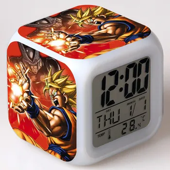 

s h figuarts goku Anime Figurines Dragon Ball Z Alarm Clock LED Colorful Flash Touch Light Dragon Ball Super Figuras Toys Kids