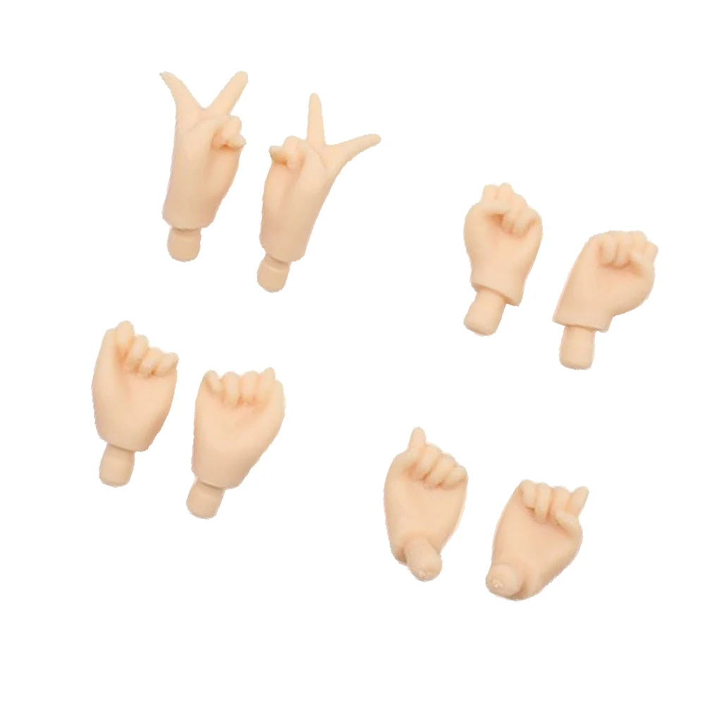 4 Pairs High Quality Hands DIY Making Joints Movable Hands for 12inch RBL Neo Blythe Pullip Dolls Accessories 