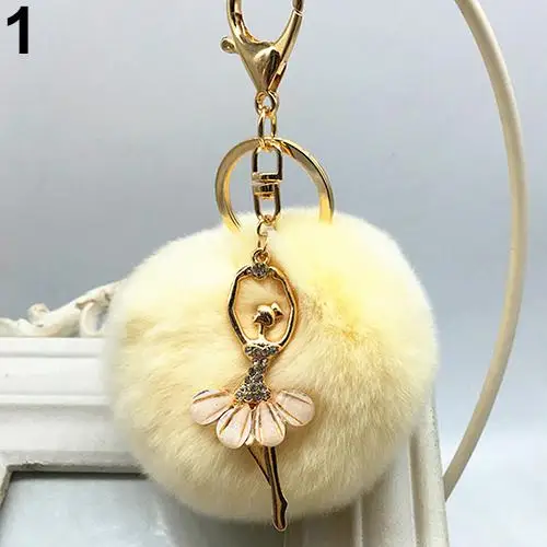 Модный очаровательный меховой шар Автомобильная подвеска брелок помпон