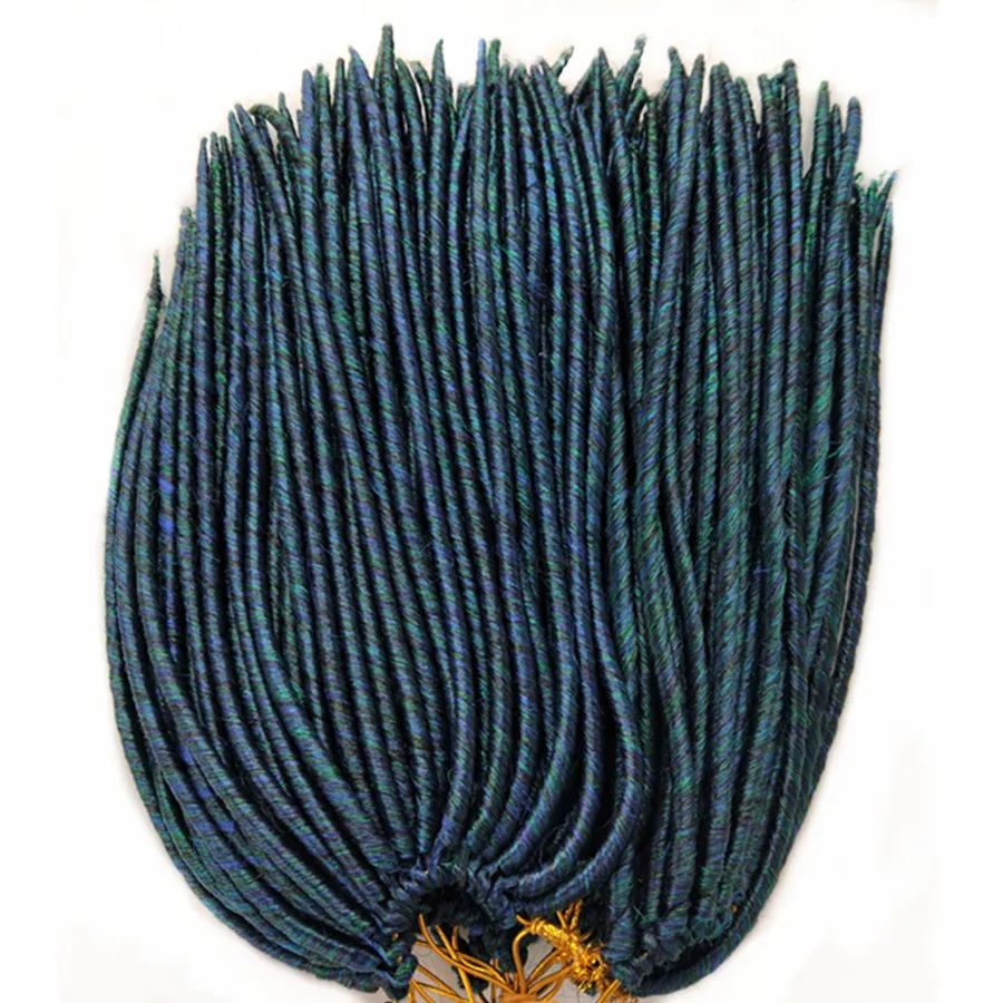 

Pervado Hair 12" 18" 16strand Mix Green Synthetic Goddess Faux Locs Crochet Braid Hair Low Temperature Fiber Braiding Extension