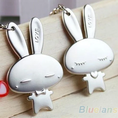 

Couple Keychain Valentine's Day Lover Gift Rabbit Keyring Keyfob 1 Pair 7FCP 7RTD