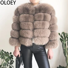 Высококачественное натуральный мех лисы пальто, женская зимняя модная теплая кожаная Шуба с натуральным мехом, короткая куртка с рукавами