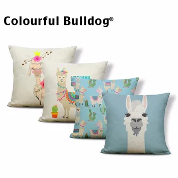 

Colored Arrow Cushion Cases Watercolor Llama Love Balloon Cactus Pillowcases Mandala Geometric Throw Pillows Decor Rock Chair 17