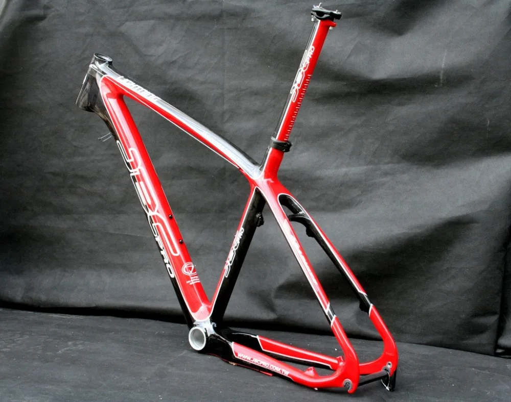 Top JBC Lightning Carbon MONOCOQUE MTB Frame with Seat Post and BB30 17" 18" RED color 3
