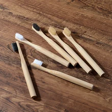 Экологичная детская бамбуковая зубная щетка с мягкой щетиной, 10 упаковок, биоразлагаемая зубная щетка для ухода за полостью рта, детская круглая зубная щетка с бамбуковой ручкой