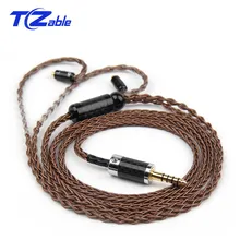 Hifi Earphone Audio Cable 4 4mm 3 5mm Headphone Jack 0 78 2pin Aux Cord For MMCX Cable 8 Core Silver Coated Copper Wire