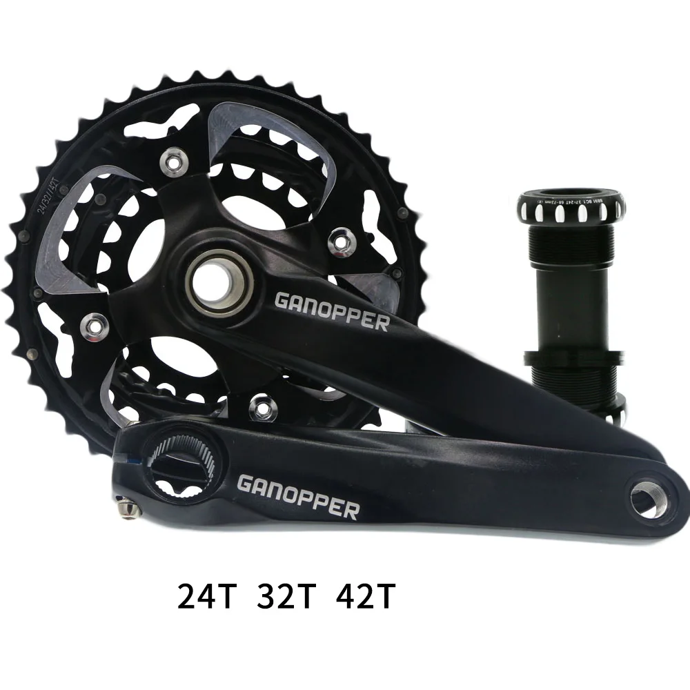 175 мм Длина рукоятки Fatbike Fat bike crank набор 120 мм 104 мм 104BCD шатуны цепи колеса 22T 26T 30T 32T 36T узкая широкая цепь - Цвет: 24T 32T 42T crankset