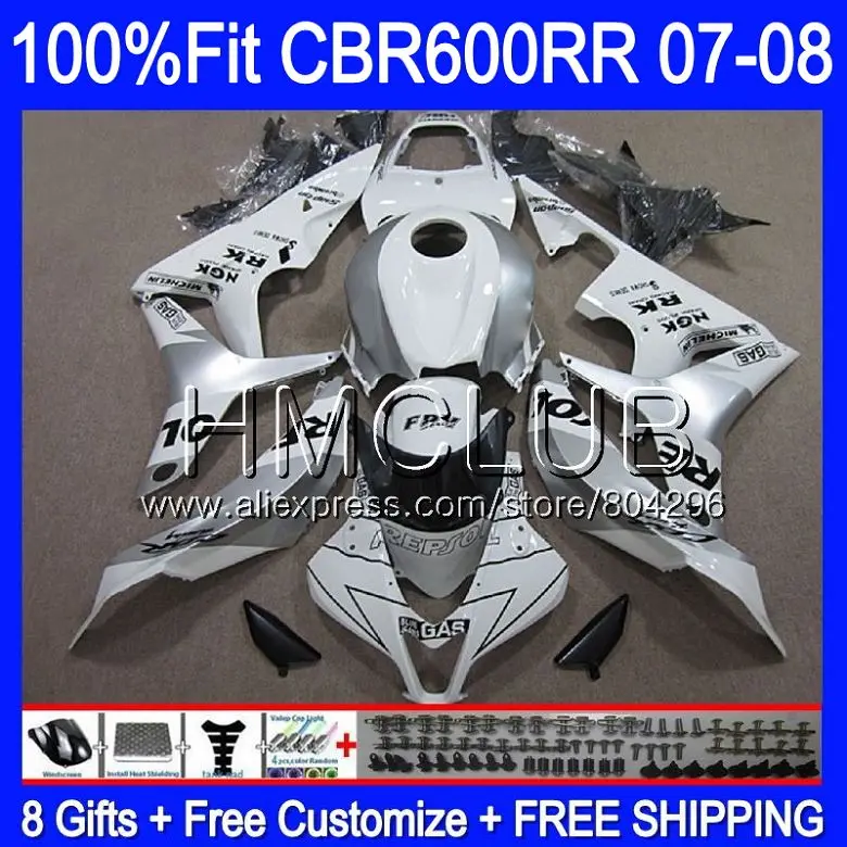 

Injection For HONDA Repsol White CBR600 RR CBR 600RR 600F5 07 08 65HM.21 CBR 600 RR CBR600F5 F5 07 08 CBR600RR 2007 2008 Fairing