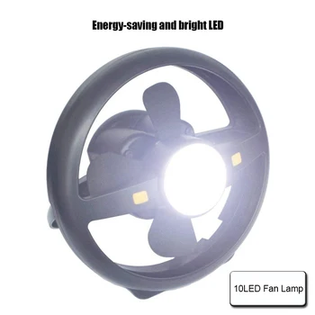 

Camping Tent USB Fan Light 10 LED Rechargeable Lantern Portable Bright Lamp Power Bank Function LKS99
