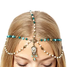 Women’s Metal Rhinestone Hair Chain Jewelry Bohemian Headband Head Piece Hairband 5U93 6SUT 7ES4 7RDE