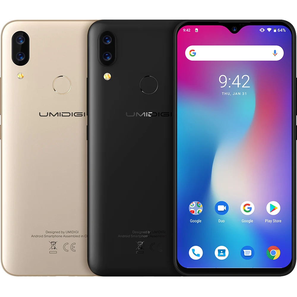 UMIDIGI power Android 9,0 5150 мАч Батарея 16 Мп+ 5 Мп камера 18 Вт 6,3 'FHD+ экран с каплями воды 4 Гб ram 64 Гб rom смартфон Helio P35