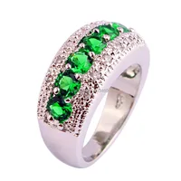 Women Fashion New Jewelry Multi Color Stnes Round Cut 925 Silver Ring Size 6 7 8 9 10 Women Gift  Wholesale Free Shipping
