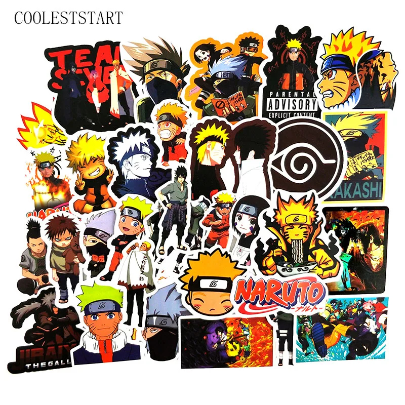 

50 Pcs/Pack Japanese Anime Naruto Sasuke Manga Stickers For Laptop Motorcycle Skateboards Wardrobe Guitar Car Toys Sticker