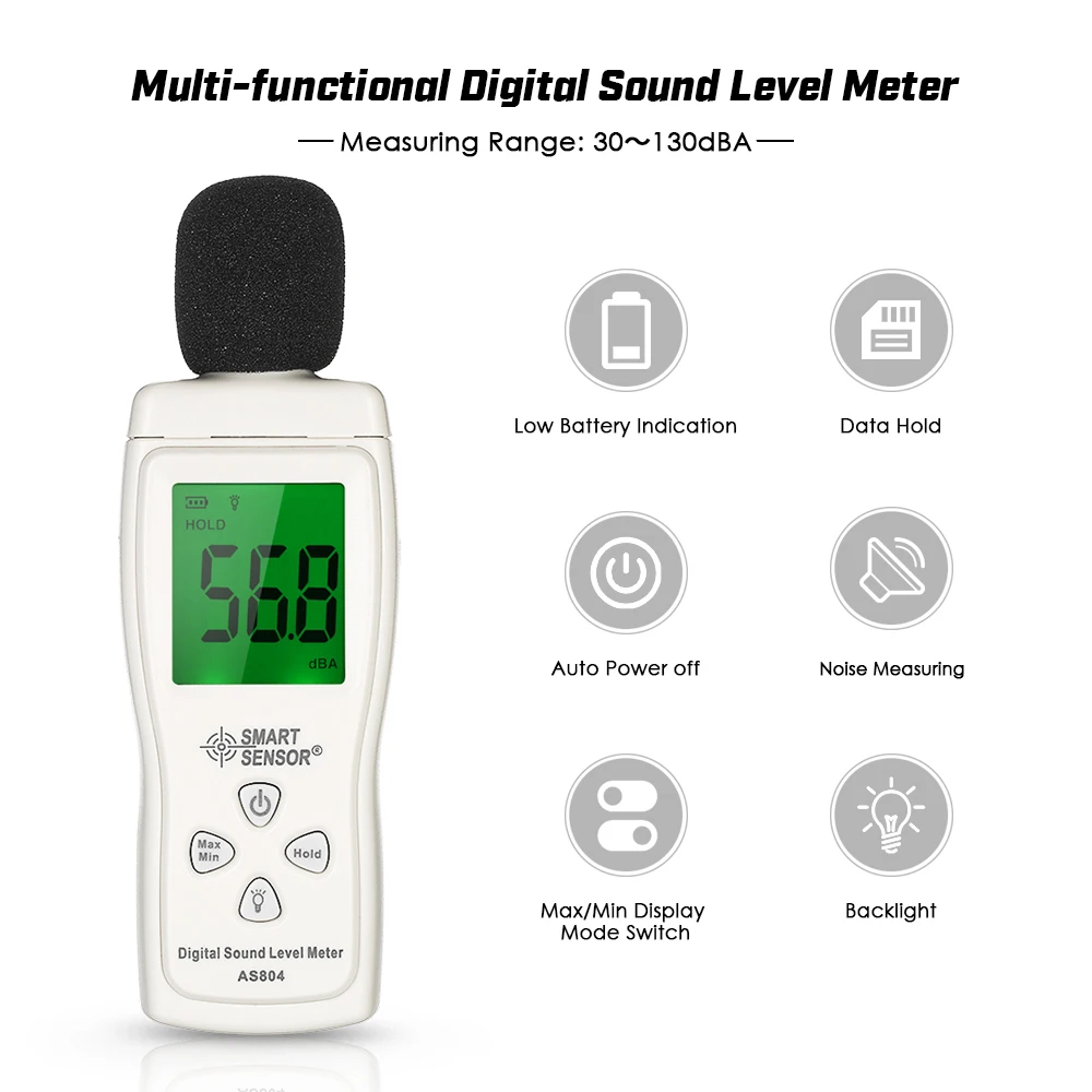 30d-130dBA Digital Sound Level Meter Decibel Diagnostic-tool Monitoring Tester Noise DB Detector Analyzer