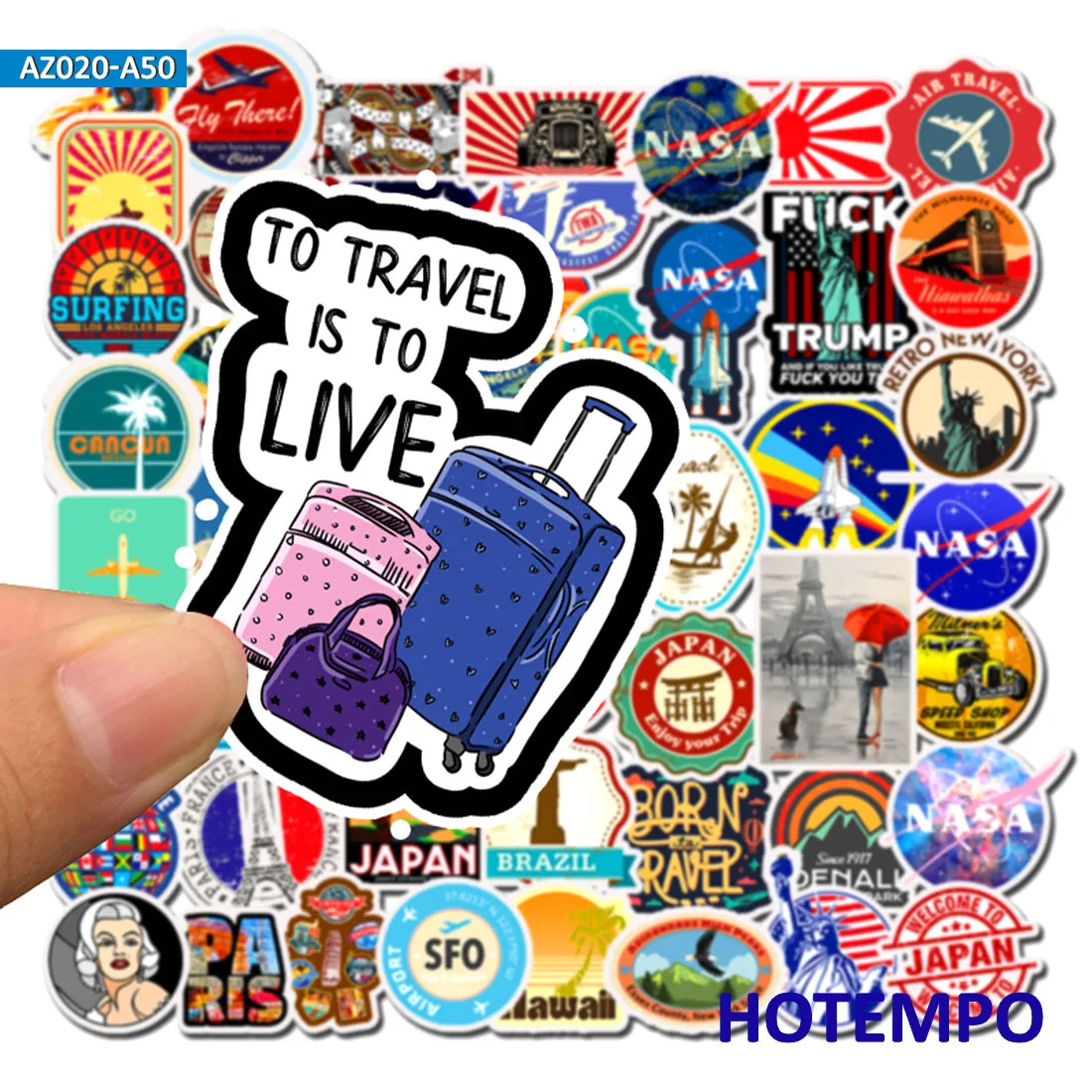 50pcs Travel Decorative Adhesive Stickers DIY Mobile Phone Laptop Luggage Suitcase Guitar Skateboard Fixed Gear Decal Stickers 50pcs Travel Decorative Adhesive Stickers DIY Mobile Phone Laptop Luggage Suitcase Guitar Skateboard Fixed Gear Decal Stickers