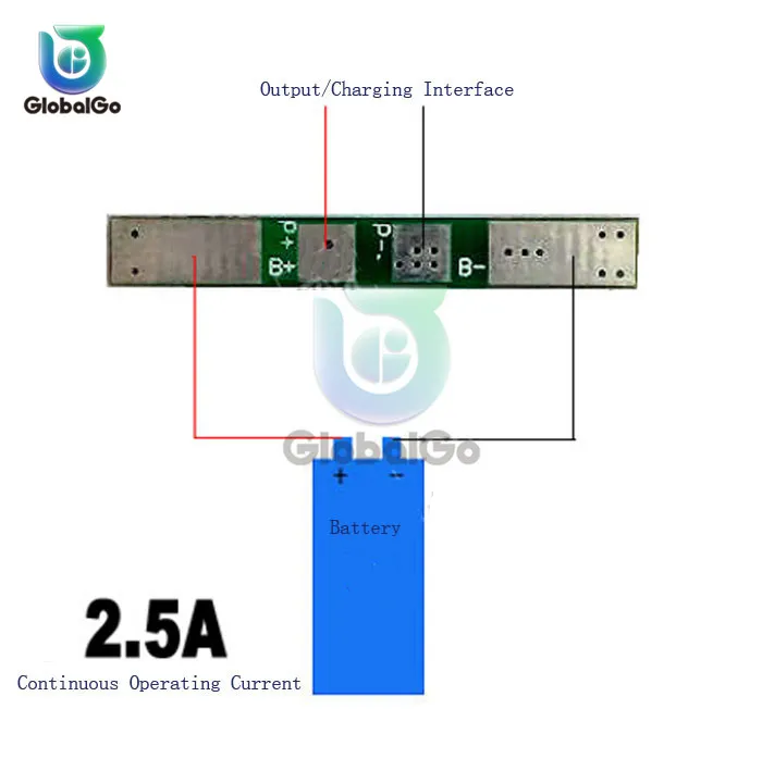 5 шт./лот 1 S 3,7 V 2.5A литиевая батарея Защитная плата для BMS PCM PCB Lipo Cell литий-ионный модуль защиты