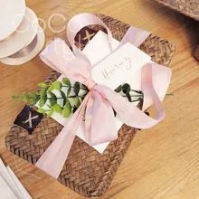 Cocostyles Заказная винтажная Соломенная Корзина с крышкой для свадебной вечеринки подарок на праздник коробка и домашняя коробка для хранения