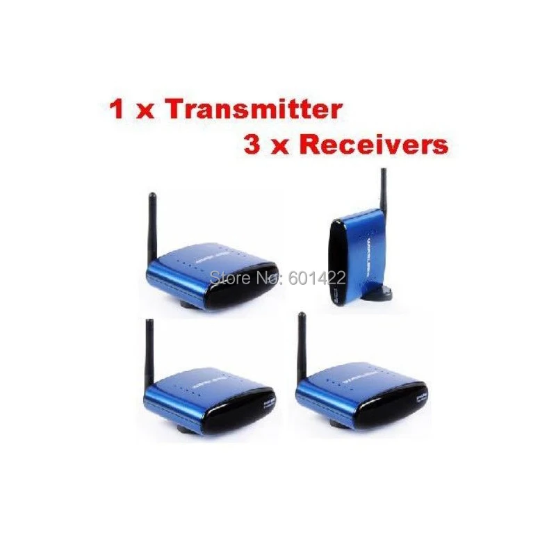 5.8Ghz IR 200 meters Wireless AV Audio Video 1 sender and 3 Receiver IR Remote Extender