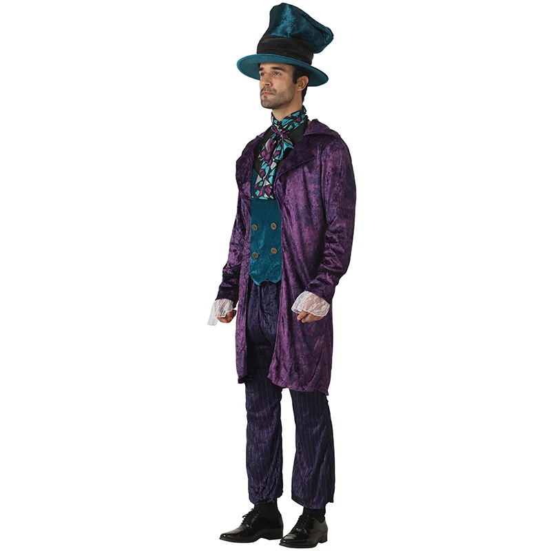 Eraspooky костюм Алисы в стране чудес Mad Hatter косплей мужской костюм на Хэллоуин для Adluts карнавальные вечерние костюмы на Рождество нарядное платье