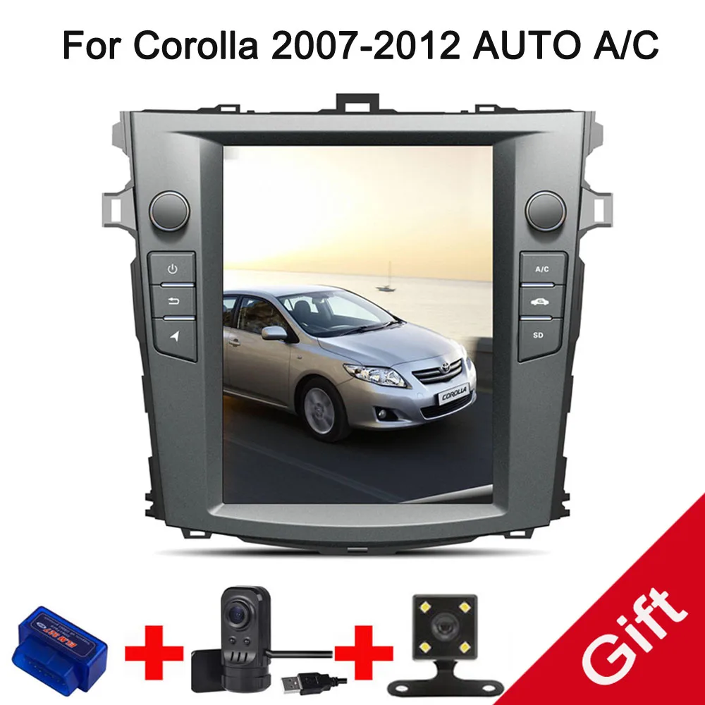 

10.4" Tesla Android Fit TOYOTA Corolla 2007 2009 2010 2011 2012 AUTO A/C Car DVD Player Navigation GPS Radio
