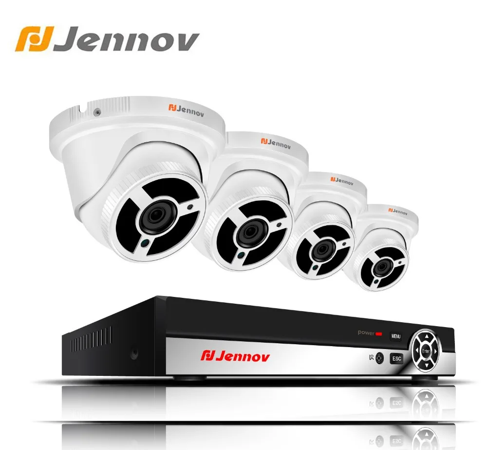 Jennov HD 4CH 2MP 1080 P открытый безопасности Камера запись Системы дома комплект видеонаблюдения IP Камера POE NVR Набор для видеонаблюдения проводной