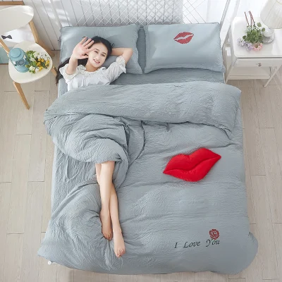 

Reactive Printing Bedding Set Super Soft Cotton Duvet Cover Flat Sheet Pillowcase Comforter Bed Set Twin Full Queen King Size