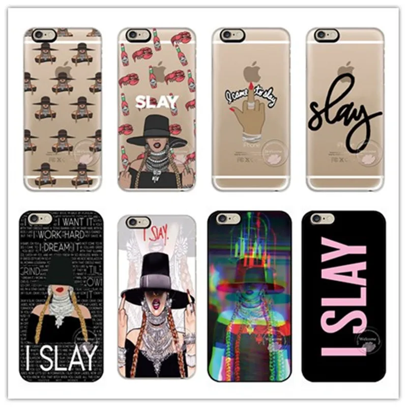 

Beyonce I Slay Fundas Case For iPhones 8 Plus 7 7Plus 6 6S 6Plus 6sPlus 5 5S SE 4 4S 5C Case PC Hard plastic cover phone cases