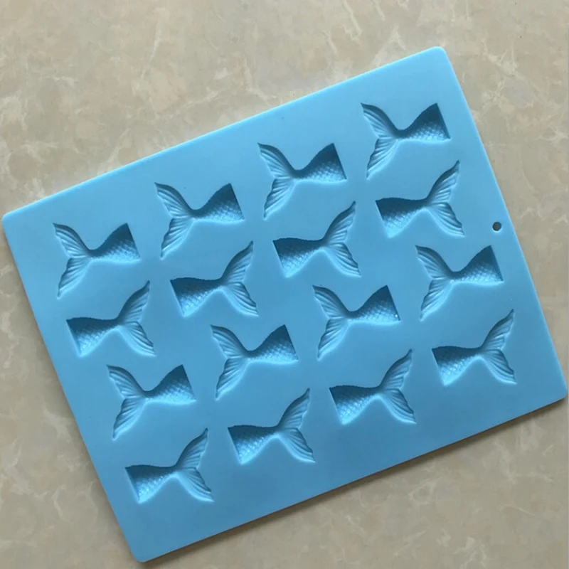 

Silicone Mini Mermaid Tail Mold Fondant Cake Molds Cupcake Kitchen Baking Tools Gum Paste Chocolate Clay Candy Moulds