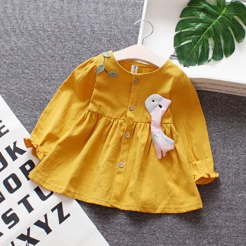 

New Arrivals Infant Clothing Cute Baby Girl Dress Spring 2019 Long Sleeve Cotton A Line Coat Dress Newborn Toddler Girl Clothes