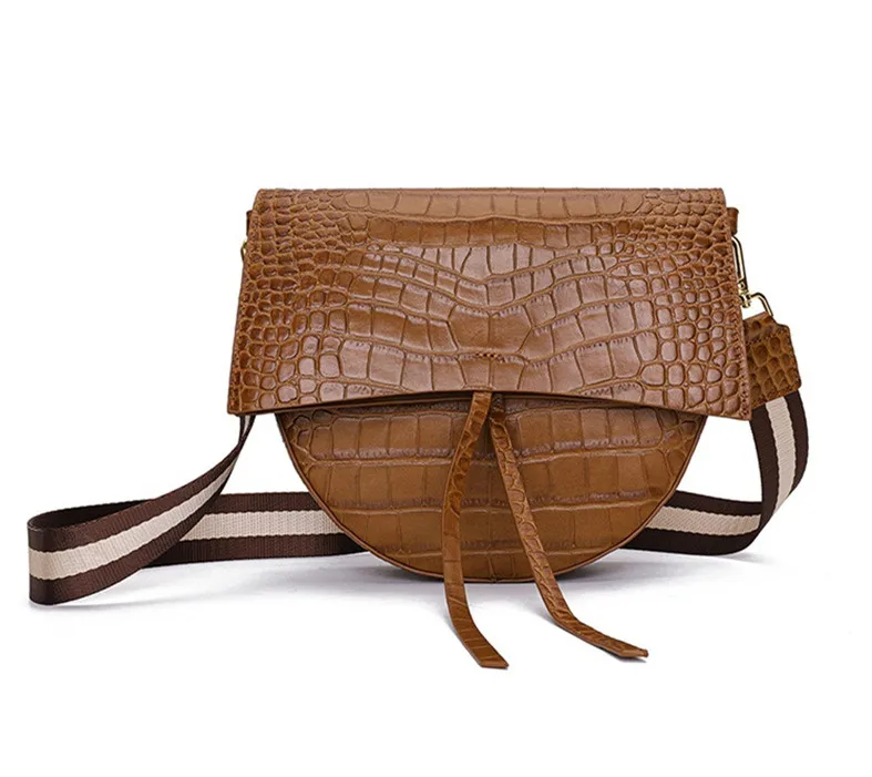 Роскошная женская сумка на плечо из воловьей кожи с узором аллигатора, модный фирменный дизайн, настоящий кожаный седельный мешок, женские сумки-мессенджеры