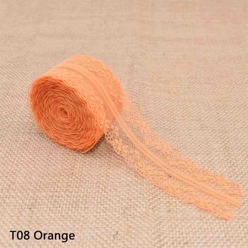 20 м белая кружевная отделка 4 см красивое кружево, лента, тесьма DIY вышитая африканская кружевная ткань для шитья аксессуаров Свадебное Ремесло - Цвет: Orange