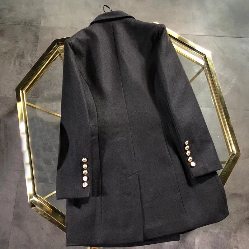 Survêtement Long Élégant Automne Double Manteau 2018 Manches Femmes Boutonnage Longues À De Hiver Mode Rf1UOq