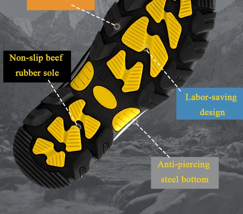 Для мужчин работы Сталь носком безопасная обувь, дышащая обувь на нескользящей подошве для работы, повседневная обувь, прочные пирсинг конструкции резиновая подошва Мужские ботинки