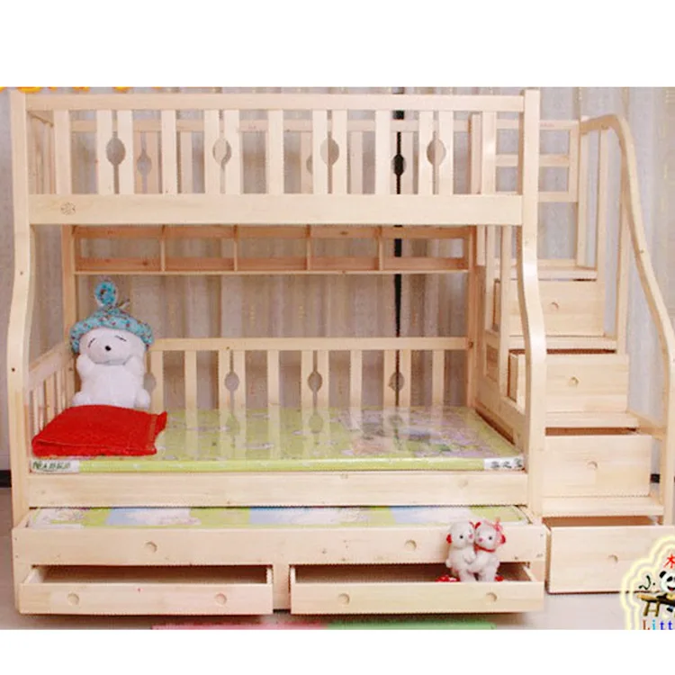 Los niños de madera maciza cama litera moderna minimalista nivel de la