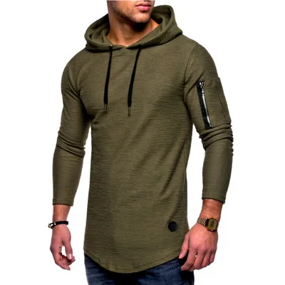 На заказ, тонкая футболка с капюшоном, принт логотипа, фото дизайн, текст, мужские топы из бамбукового волокна размера плюс, Весенние футболки для бодибилдинга, Homme - Цвет: Армейский зеленый
