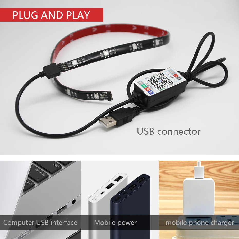 USB RGB 5050 Waterproof Led Strip Lights For TV Back Light LED Light Ribbon Tape For Computer LED Strip Light DC 5V Backlight    (6)