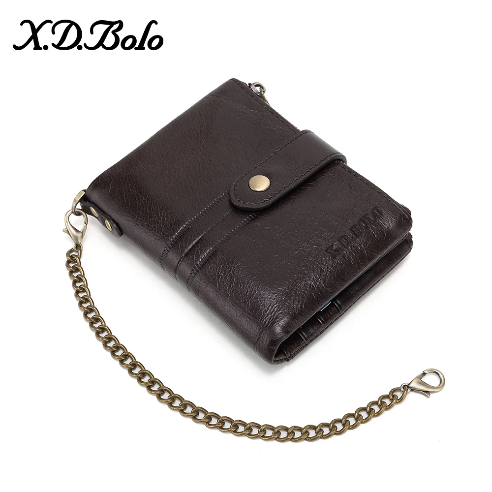 

X.D.BOLO Fashion Mens Wallet Genuine Leather Wallets Male Portomonee Coin Purse High Capacity Clutch Purses Card Holder Cartera