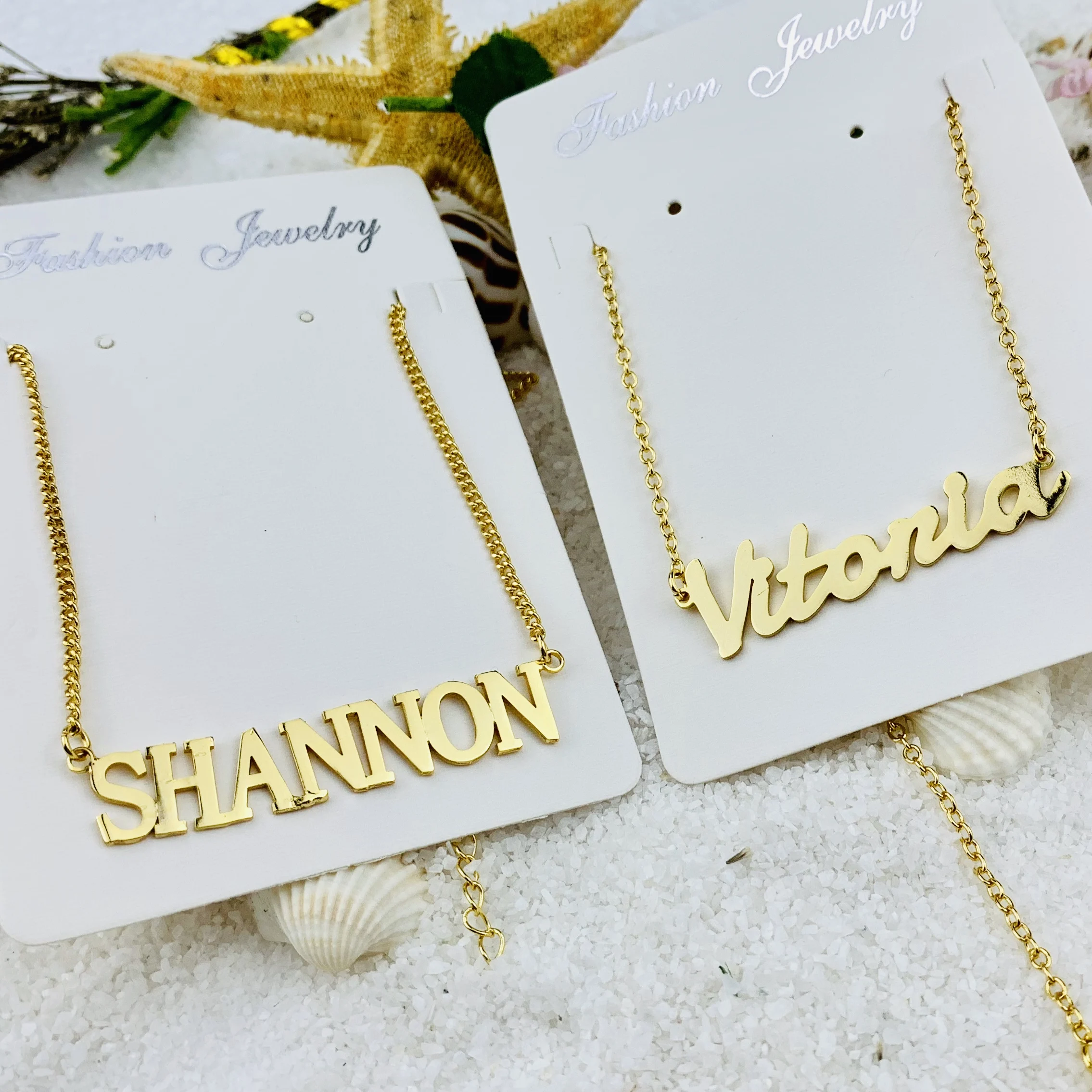 

FYN2222 FY Jewelry High Quality Copper Personalized Name Necklace Custom Engraved Letter Necklace Best Gift for Lover