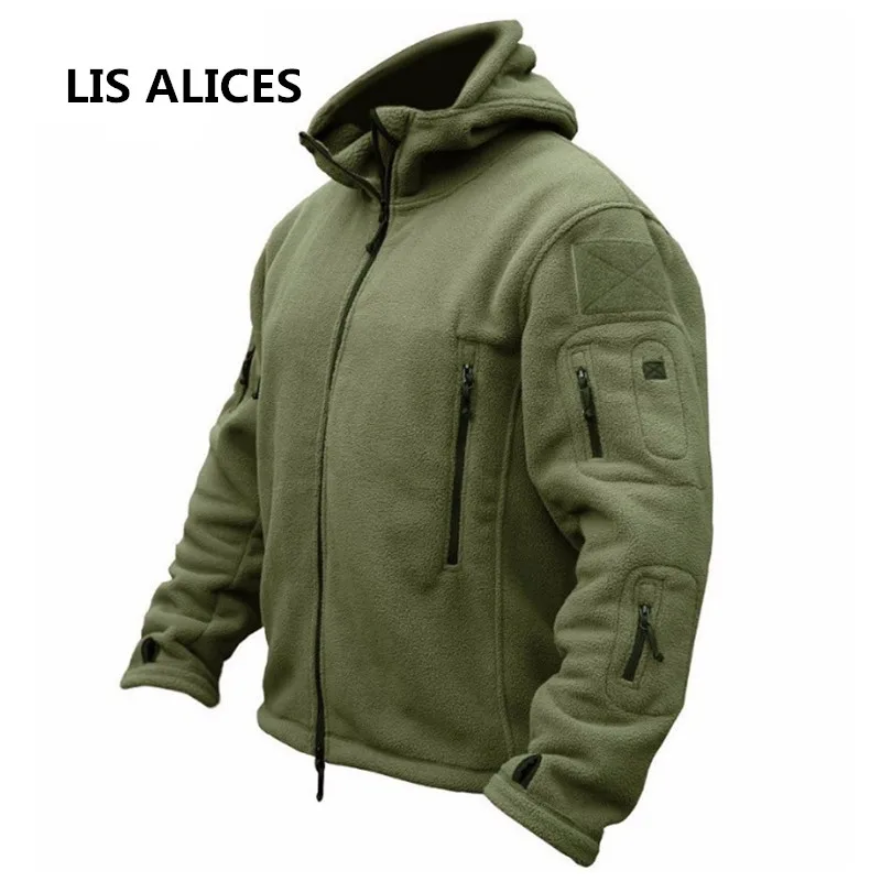 

LIS ALICES Winter Military Fleece Jacket Warm Men Tactical Jacket Thermal Breathable Hooded Men Jackets Coat Outerwear Clothes