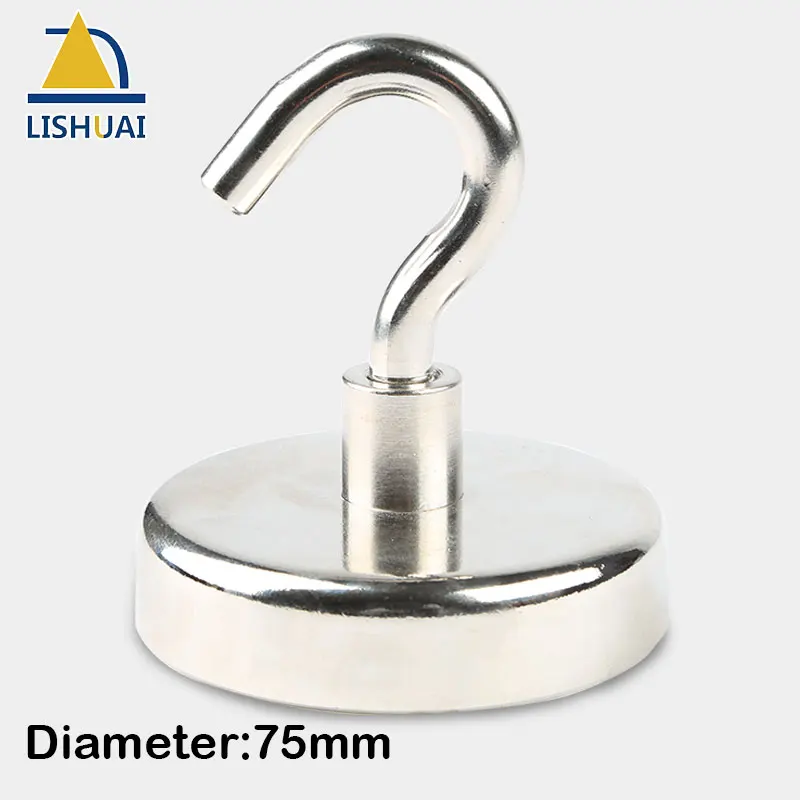 Сильный Круглый Магнитный крючок LISHUAI 1 шт. D75/сверхмощная неодимовая магнитная