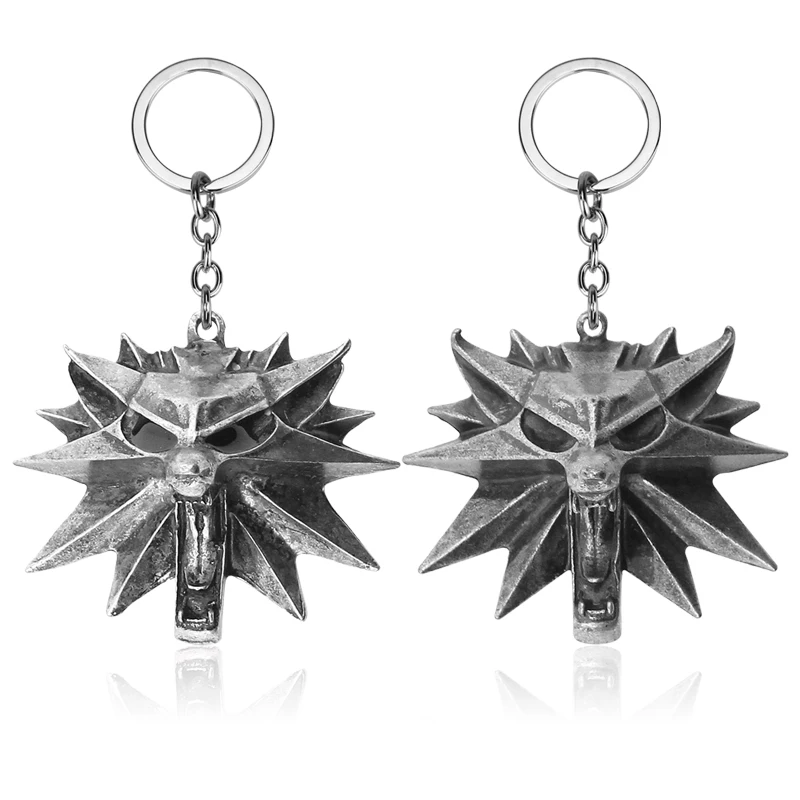 

Keychainc Metal Pendant Keyring Hunt Medallion Key Chain Ring The Wild Hunt Figure Men Jewelry Chaveiro