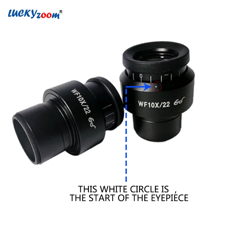 Lucky Zoom Professional&nbsp;2pcs Adjustable Stereo Microscope Eyepiece 10X Brand 22MM Wide Field Binocular Trinocular Microscope Oculars Microscopio Lens